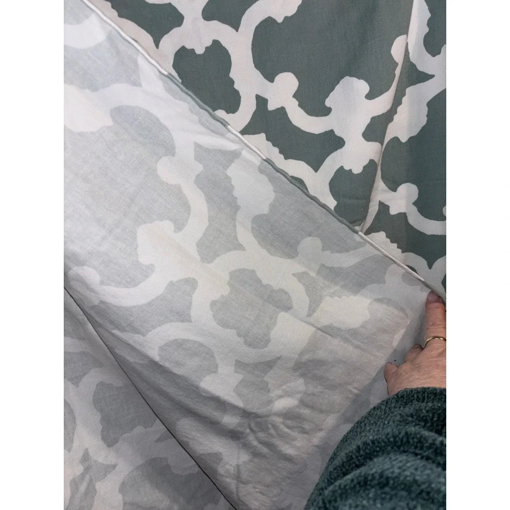 Threshold Target Sage Green White Trellis Quatrefoil Cotton Blend Shower Curtain
